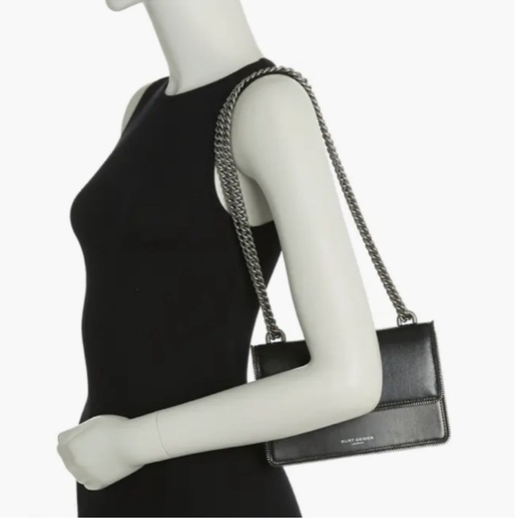 New🖤🐆Kurt Geiger Shoreditch Black Small Leather & Genuine Calf Hair Bag - Picture 4 of 8